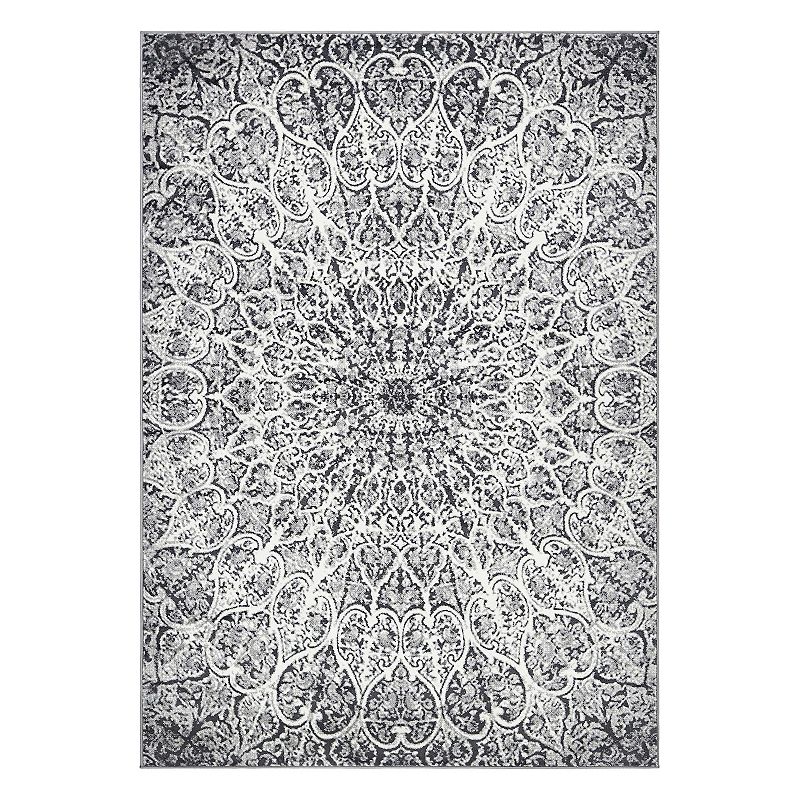 Unique Loom Grace Sofia Rug, Grey, 8Ft Sq