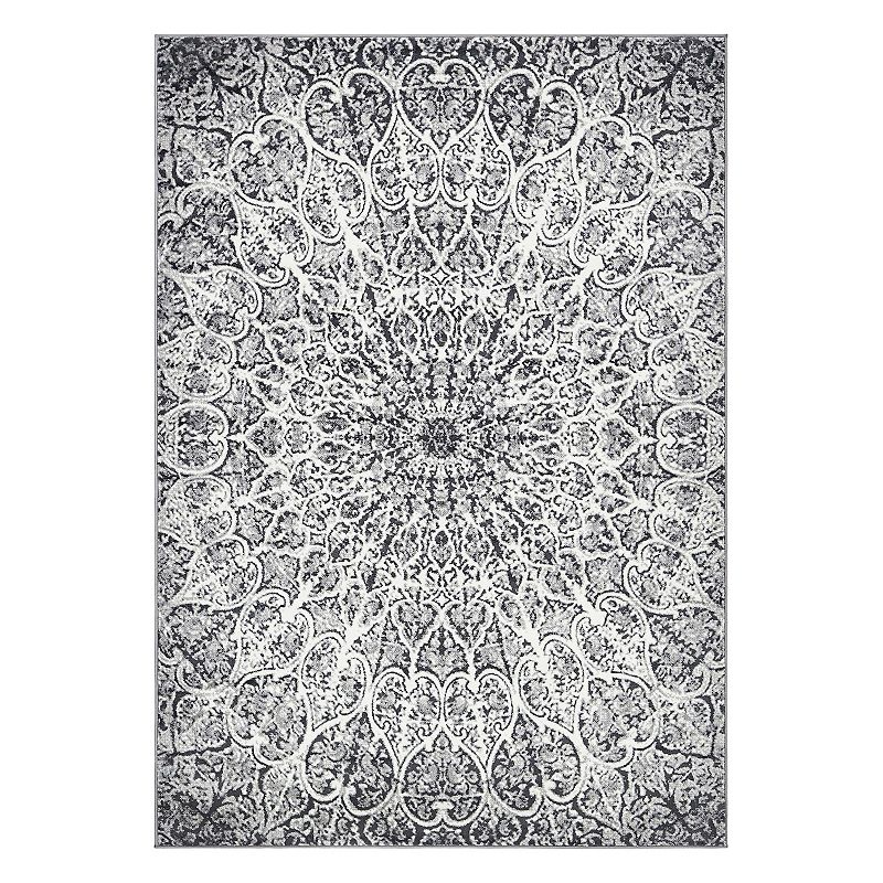 Unique Loom Grace Sofia Rug, Grey, 8Ft Sq