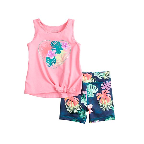 Toddler Girl Jumping Beans® Tie Front Tank & Bike Shorts Set
