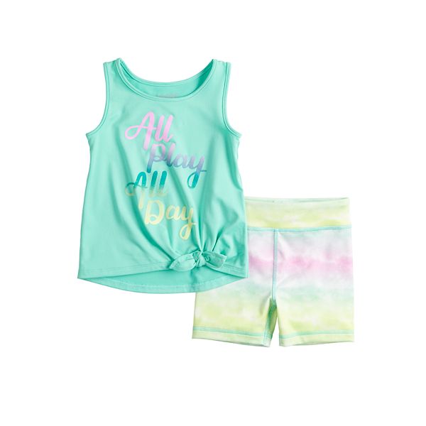 Toddler Girl Jumping Beans® Tie Front Tank & Bike Shorts Set