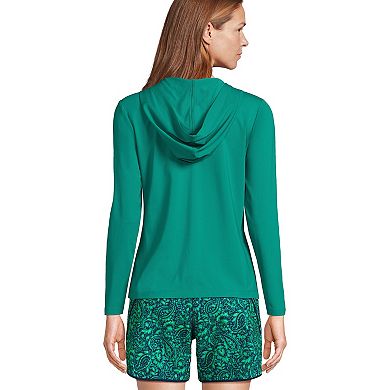 Women's Lands' End UPF 50 Hood Long-Sleeve Rash Guard Top