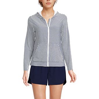 Women's Lands' End UPF 50 Hooded Long-Sleeve Rash Guard