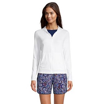Women's Lands' End UPF 50 Hooded Long-Sleeve Rash Guard