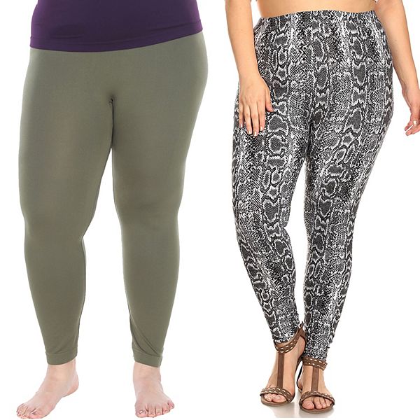 Plus Size White Mark 2-Pack Leggings