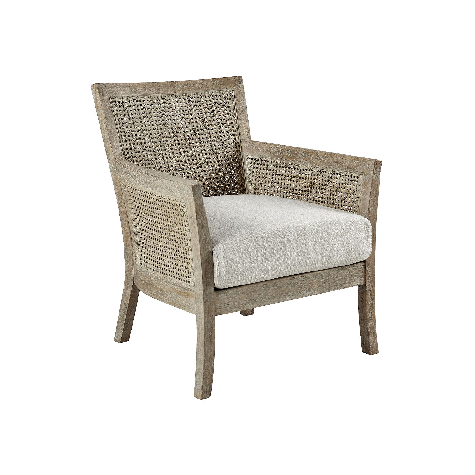 Madison Park Blaine Cane Accent Chair, Ivory Natural