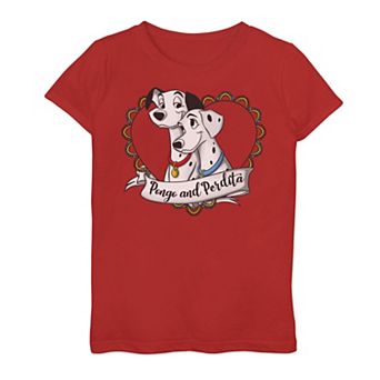 Disney's 101 Dalmatians Girls 7-16 Pongo And Perdita Gradient Heart Graphic Tee