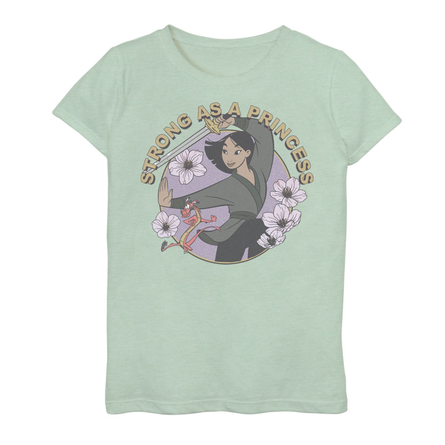 Image for Disney 's Mulan Girls 7-16 Strong As A Princess Floral Graphic Tee at Kohl's.