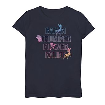 Disney's Bambi Girls 7-16 Group Name Stack Gradient Graphic Tee