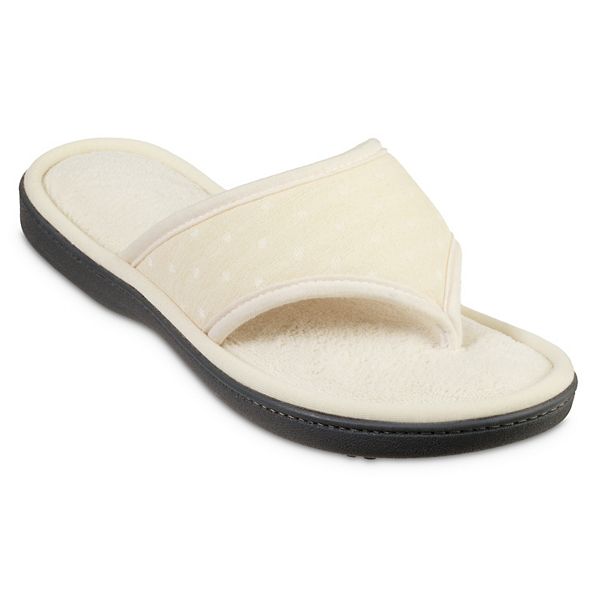 Women's isotoner Ada Jersey PolkaDot Thong Slippers