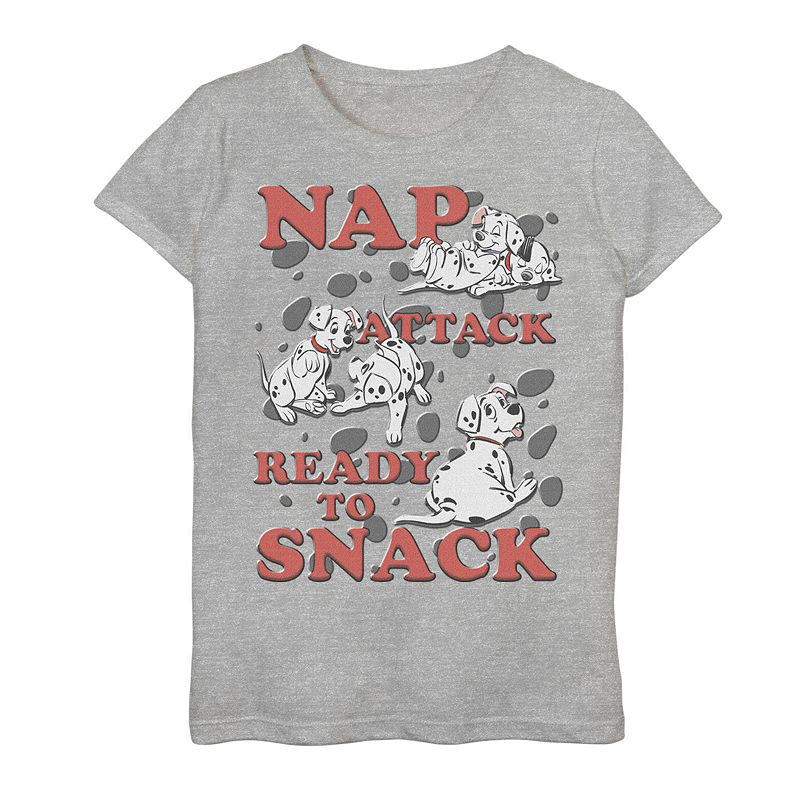 Disneys 101 Dalmatians Girls 7-16 Nap Attack Ready To Snack Graphic Tee, G