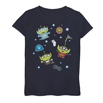 Disney / Pixar's Monsters, Inc., Up, The Incredibles Aliens Girls 7-16 Mashup Graphic Tee