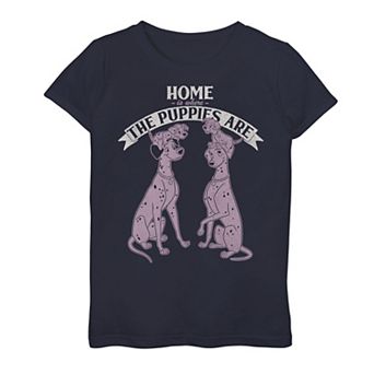 Disney's 101 Dalmatians Girls 7-16 Home Is Where The Puppies Are Graphic Tee