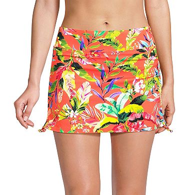 Women's Lands' End Tummy Control UPF 50 Ruched-Side Swim Skirt