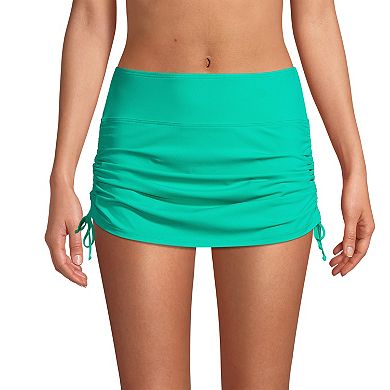 Women's Lands' End Tummy Control UPF 50 Ruched-Side Swim Skirt