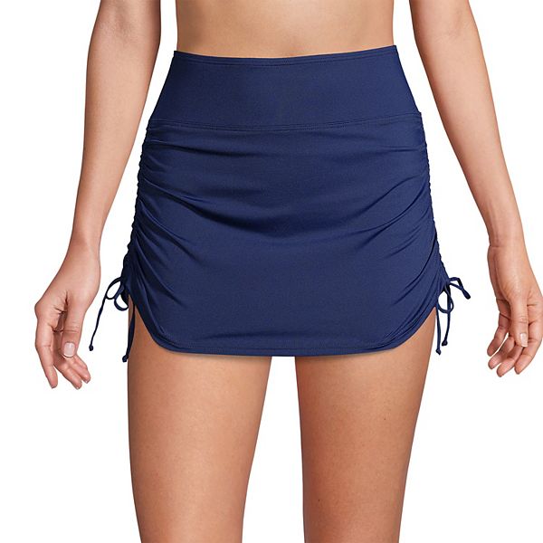 Women's Lands' End Tummy Control UPF 50 RuchedSide Swim Skirt