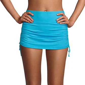 Women's Lands' End Tummy Control UPF 50 Ruched-Side Swim Skirt