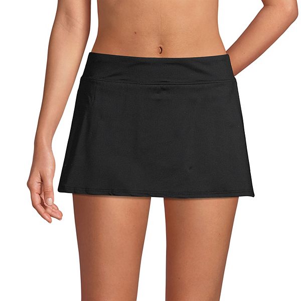 Black Mini Swim Skirt With Shorts Attached