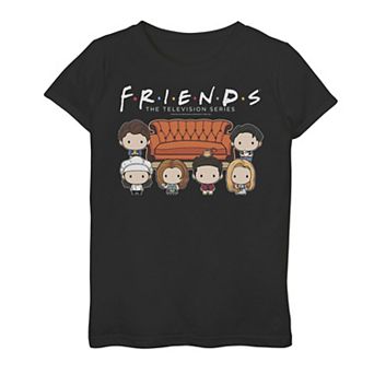 Girls 7-16 Friends Chibi Couch Crew Graphic Tee