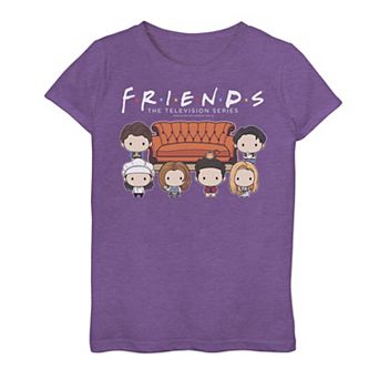 Girls 7-16 Friends Chibi Couch Crew Graphic Tee