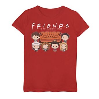 Girls 7-16 Friends Chibi Couch Crew Graphic Tee