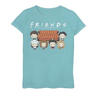 Girls 7-16 Friends Chibi Couch Crew Graphic Tee