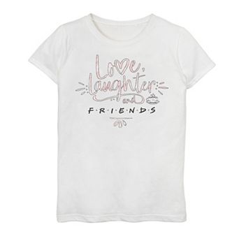 Girls 7-16 Friends Love & Laughter Text Graphic Tee
