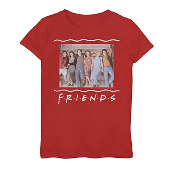 Girls 7-16 Friends Logo Group Porch Photo Graphic Tee