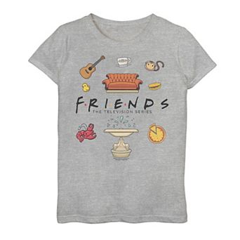Girls 7-16 Friends Chibi Icon Jumble Graphic Tee