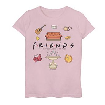 Girls 7-16 Friends Chibi Icon Jumble Graphic Tee
