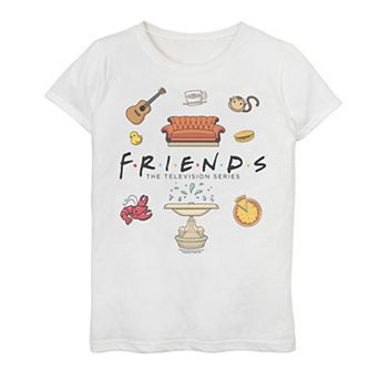 Girls 7-16 Friends Chibi Icon Jumble Graphic Tee