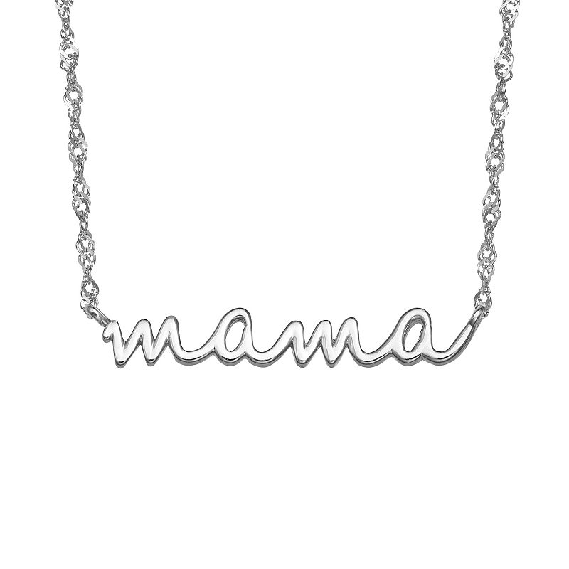 PRIMROSE Sterling Silver Mama Necklace, Womens, Size: 18