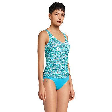 Women's Lands' End Ruched-Sides V-Neck UPF 50 Tankini Top