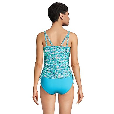 Women's Lands' End Ruched-Sides V-Neck UPF 50 Tankini Top