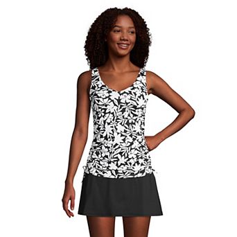 Women's Lands' End Ruched-Sides V-Neck UPF 50 Tankini Swimsuit Top