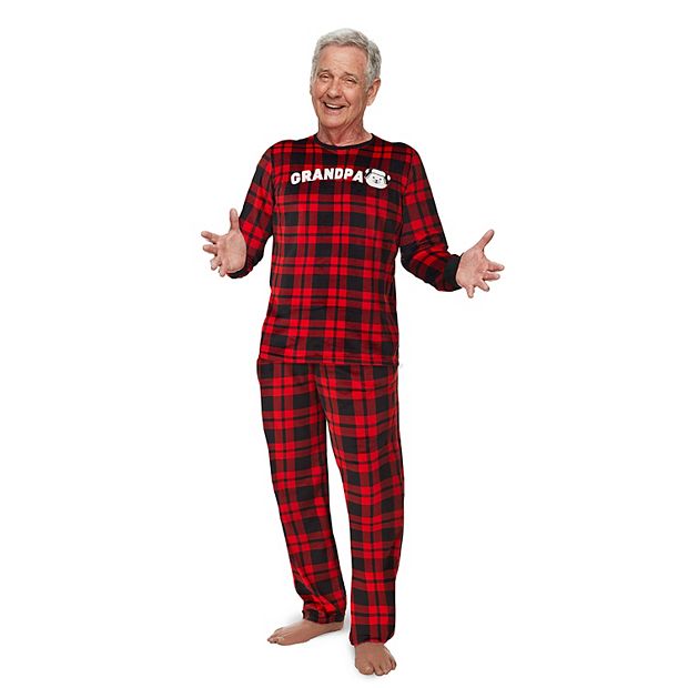 Men s Jammies For Your Families Cool Bear Plaid Grandpa Pajama Set by Cuddl Duds