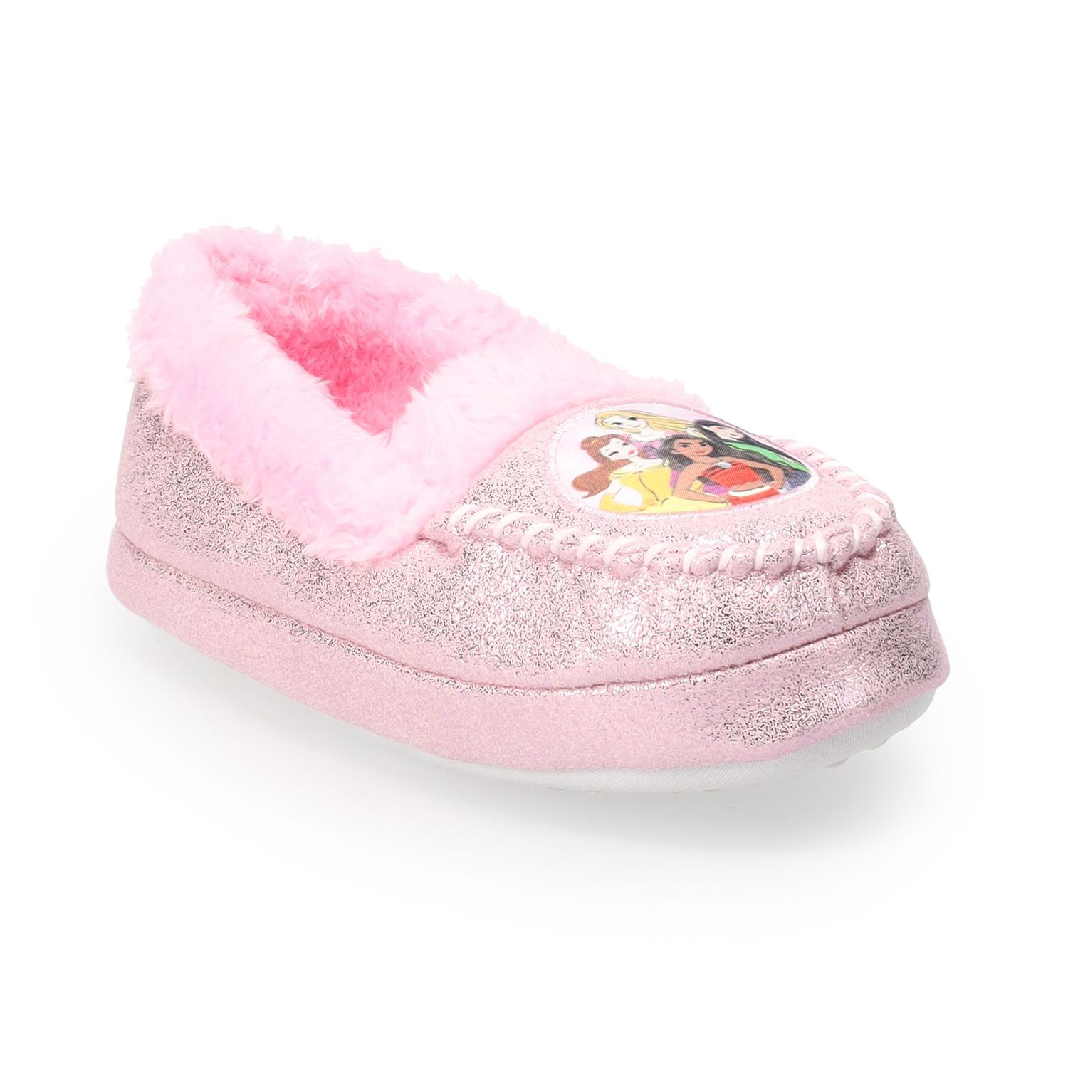 Image for Disney Princesses Preschool Girls' Glitter Moccasin Slippers at Kohl's.