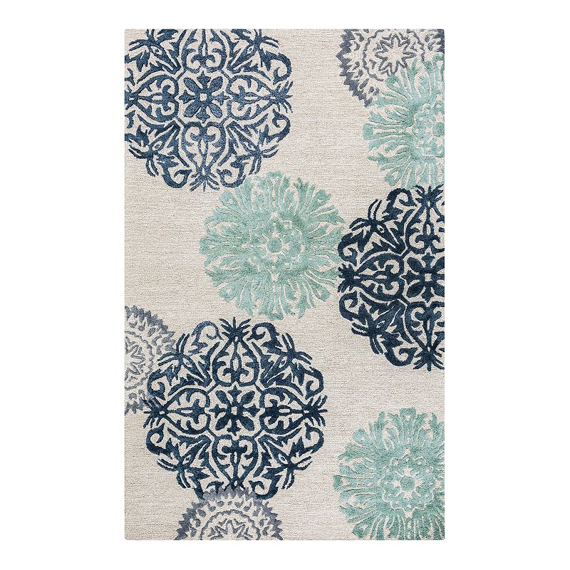 Alora Decor Miya Cole Wool Blend Rug, Blue, 5X8 Ft