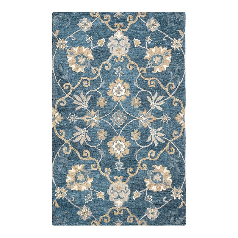 Alora Decor Napoli Jesse Wool Rug, Blue, 6.5X9.5 Ft