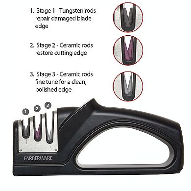 Farberware® Edgekeeper 3-Stage Tabletop Kitchen Knife Sharpener