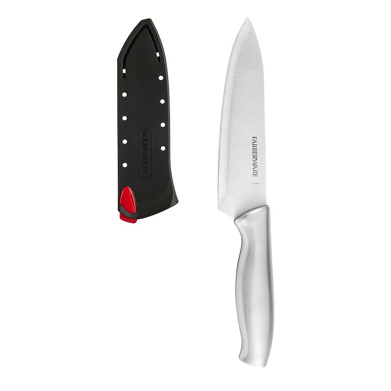 Farberware 6-inch Chef Knife with Edgekeeper Self Sharpening Sleeve  Stamped Stainless Steel Handle