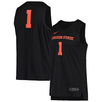 Men's Nike #1 Black Oregon State Beavers Replica Basketball Jersey