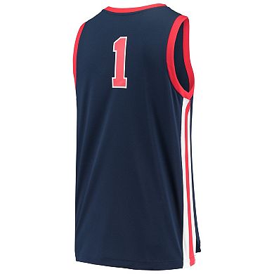 Men's Nike #1 Navy Ole Miss Rebels Replica Basketball Jersey