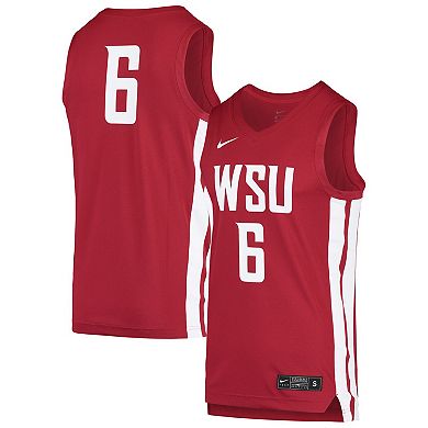 Men's Nike #6 Crimson Washington State Cougars Replica Basketball Jersey