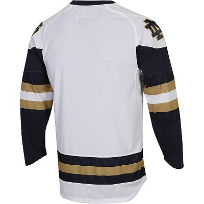 Men s Under Armour White Notre Dame Fighting Irish UA Replica Hockey Jersey