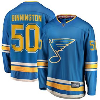 Men's Fanatics Branded Jordan Binnington Blue St. Louis Blues 2018/19 Alternate Premier Breakaway Player Jersey