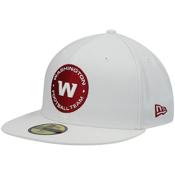 Men's New Era White Washington Football Team Circle 39THIRTY Flex Hat