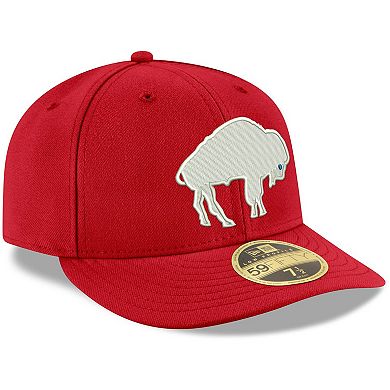Men's New Era Red Buffalo Bills Omaha Throwback Low Profile 59FIFTY Fitted Hat