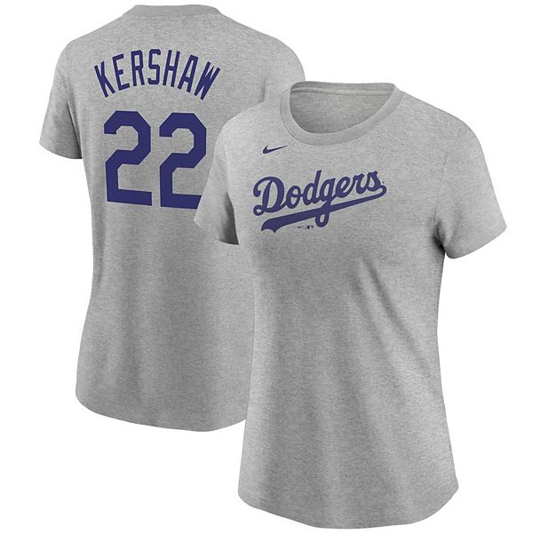 Men's Nike Clayton Kershaw Heather Gray Los Angeles Dodgers Name & Number T-Shirt Size: Small