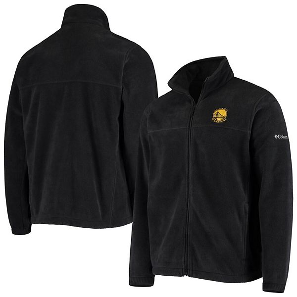 Men's Starter Black Golden State Warriors Blackout Breakaway Hooded Anorak  Quarter-Zip Jacket