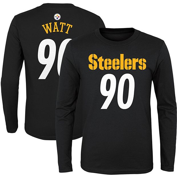 Pittsburgh Steelers Name & Number Graphic T-Shirt - TJ Watt 90 - Womens